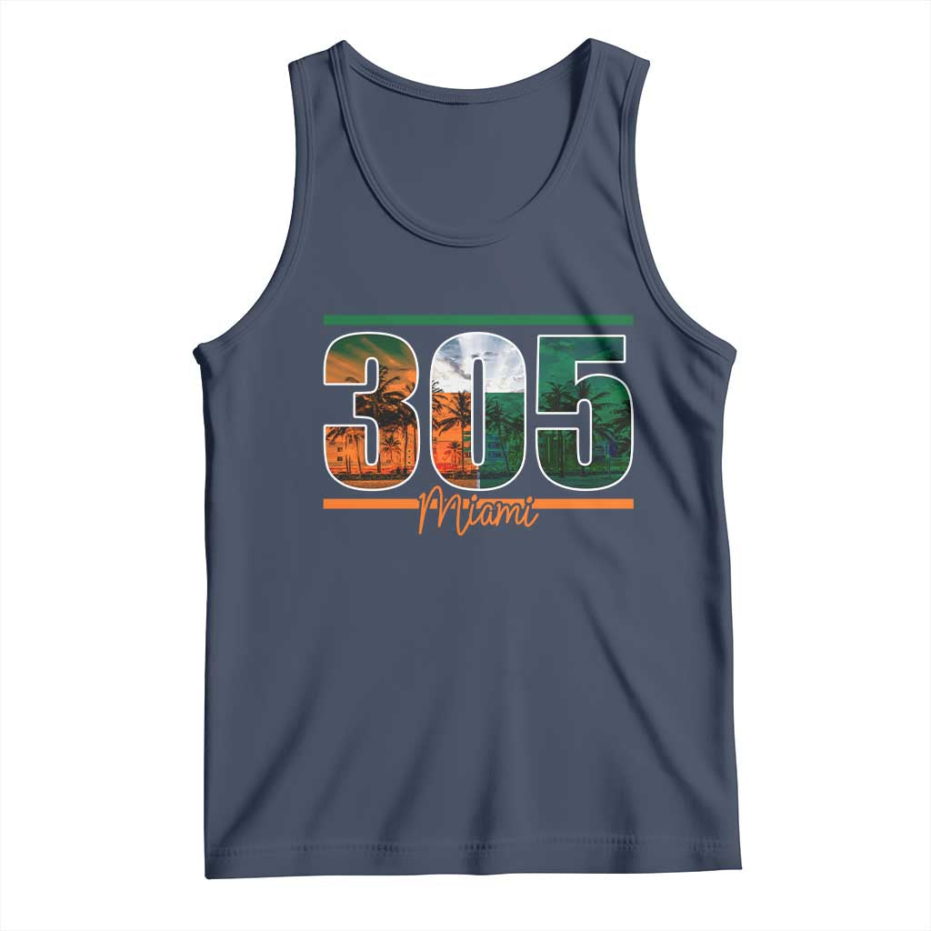 305 Miami Tank Top Area Code Florida FL Vintage Palm Trees TS11 Navy Print Your Wear