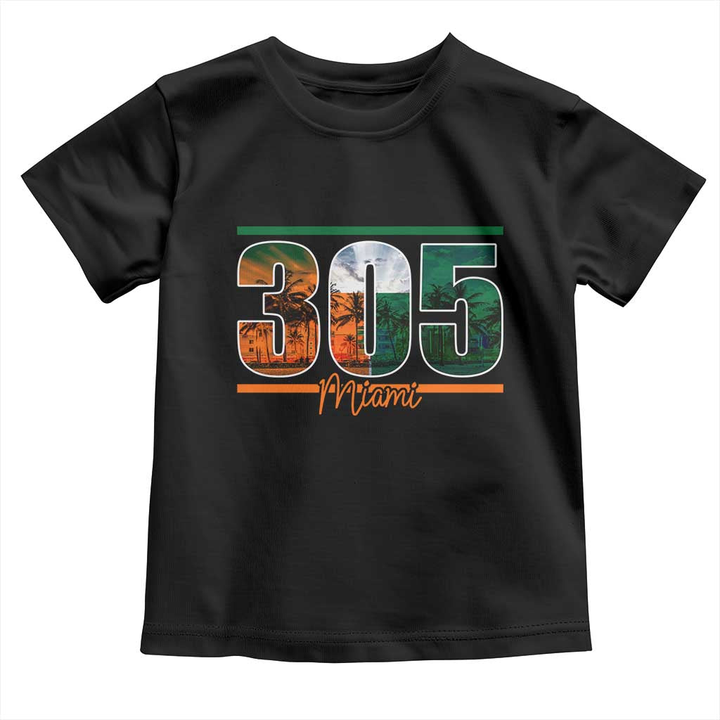 305 Miami Toddler T Shirt Area Code Florida FL Vintage Palm Trees TS11 Black Print Your Wear