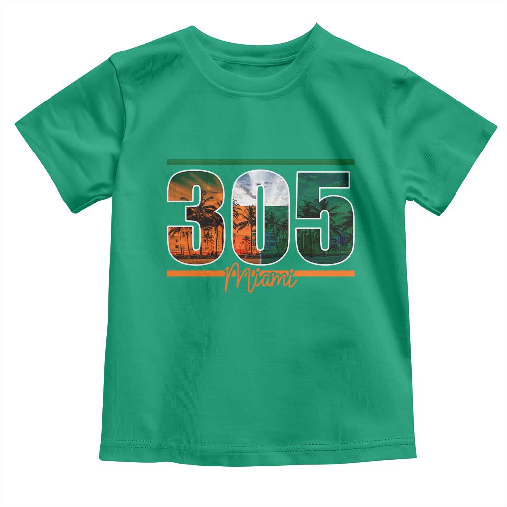 305 Miami Toddler T Shirt Area Code Florida FL Vintage Palm Trees TS11 Irish Green Print Your Wear
