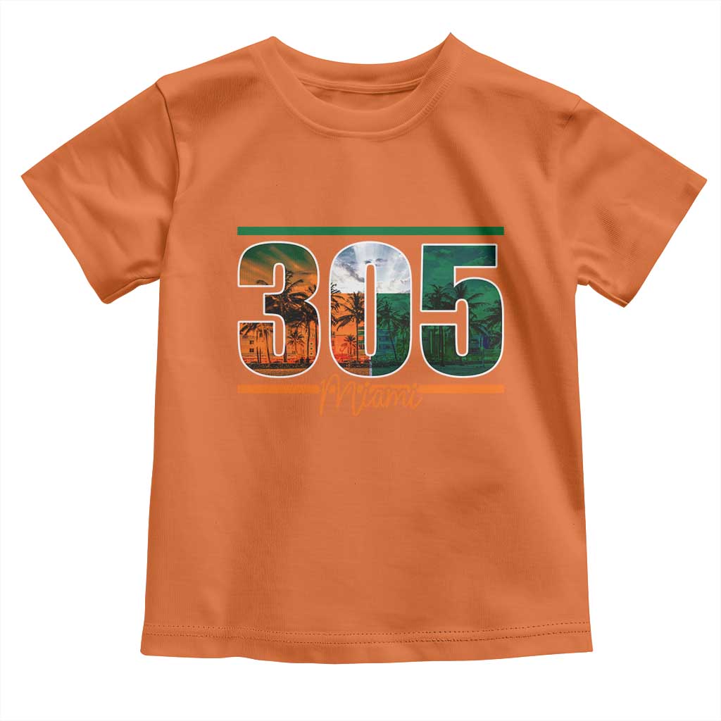 305 Miami Toddler T Shirt Area Code Florida FL Vintage Palm Trees TS11 Orange Print Your Wear