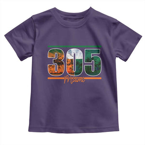 305 Miami Toddler T Shirt Area Code Florida FL Vintage Palm Trees TS11 Purple Print Your Wear