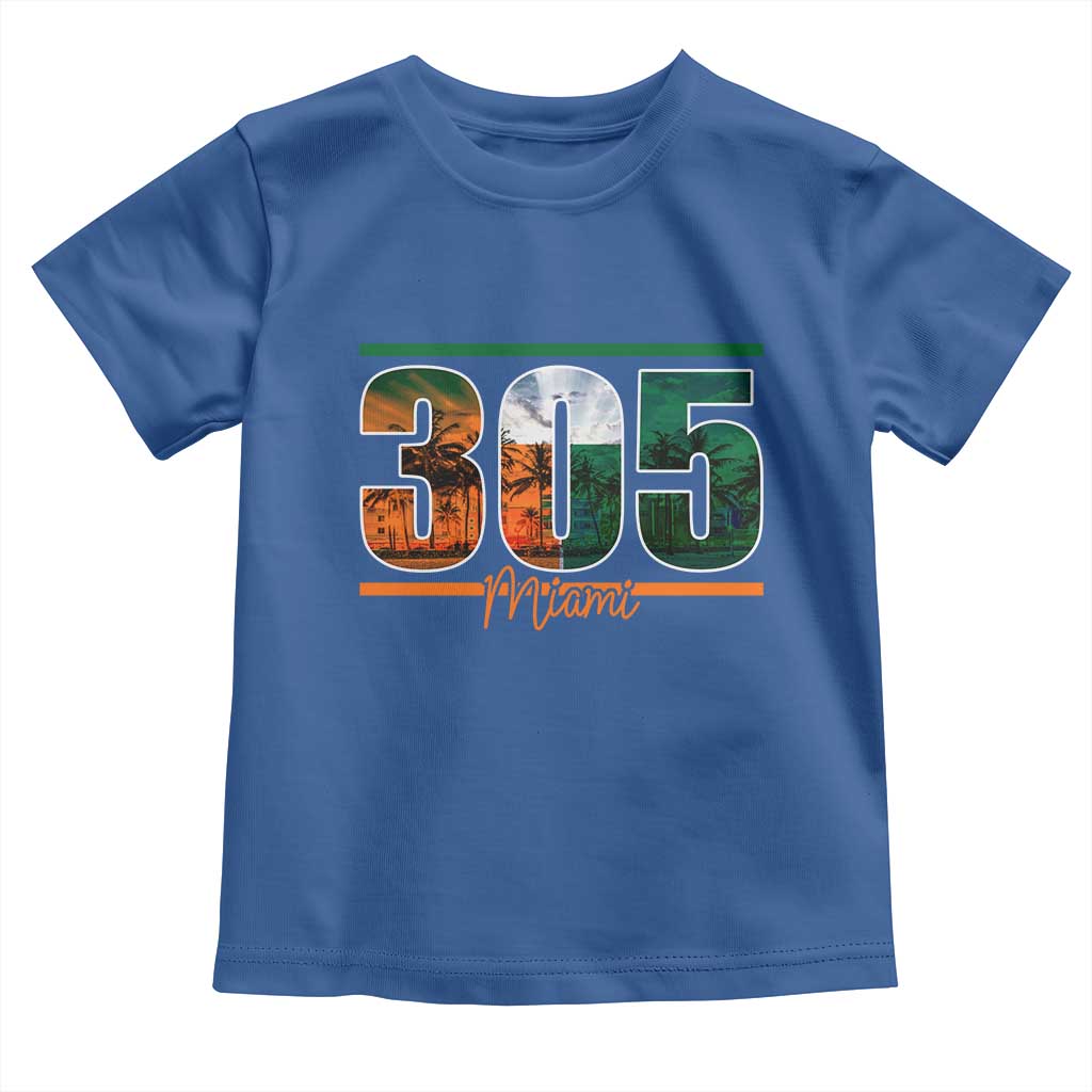 305 Miami Toddler T Shirt Area Code Florida FL Vintage Palm Trees TS11 Royal Blue Print Your Wear