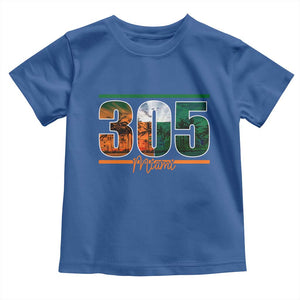305 Miami Toddler T Shirt Area Code Florida FL Vintage Palm Trees TS11 Royal Blue Print Your Wear