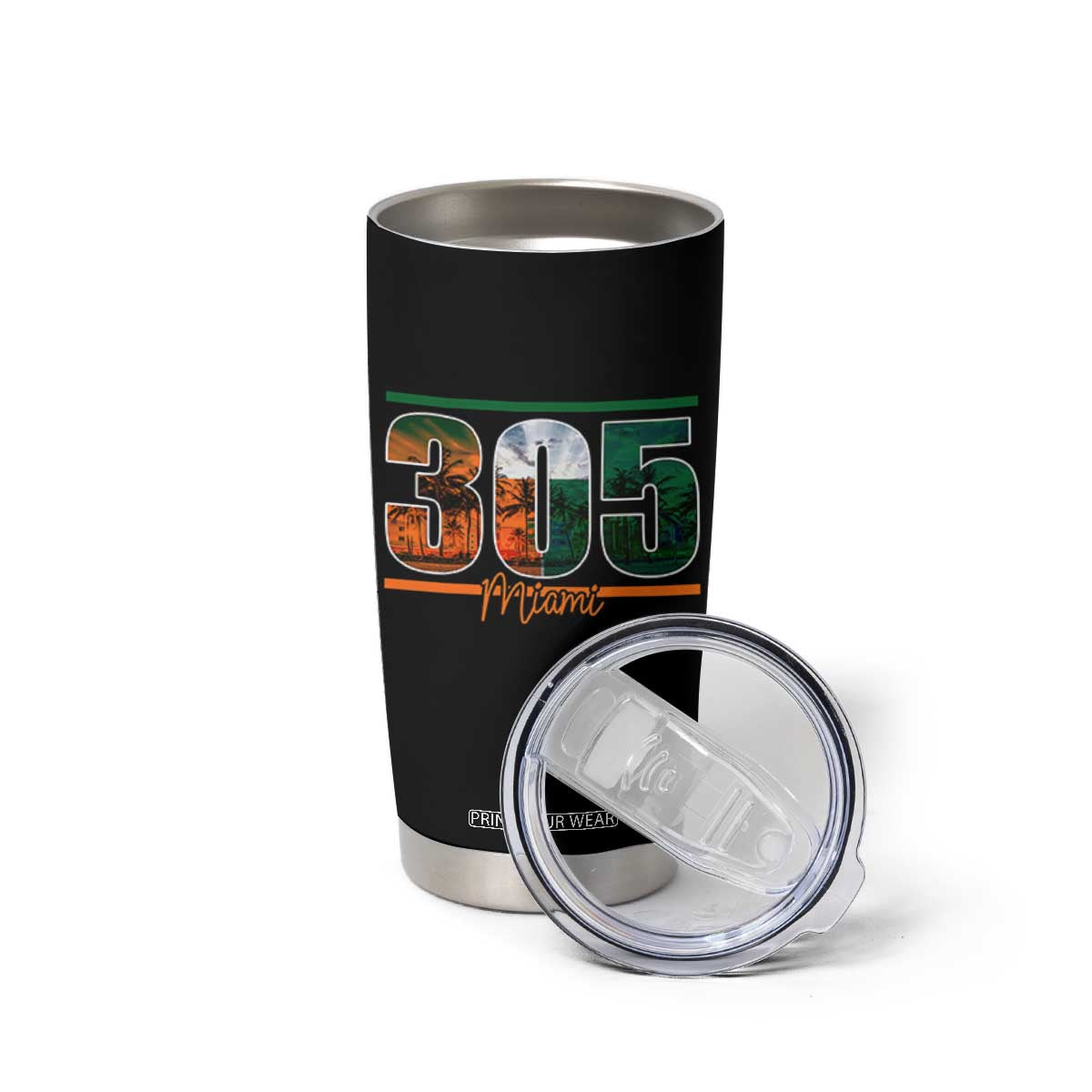 305 Miami Tumbler Cup Area Code Florida FL Vintage Palm Trees TS11 Print Your Wear