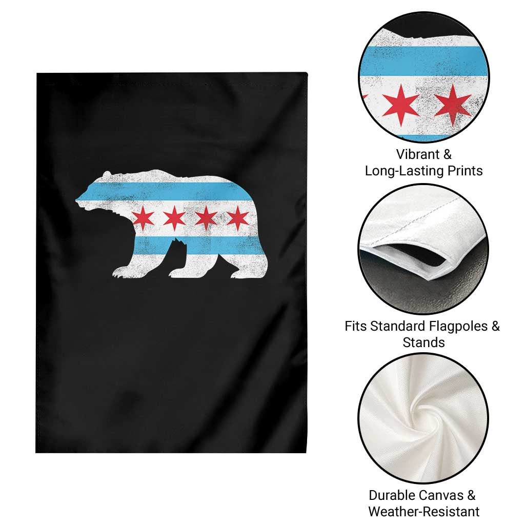 Vintage Chicago Flag Illinois State Bear Lover Garden Flag TS11 Print Your Wear