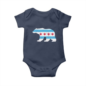 Vintage Chicago Flag Illinois State Bear Lover Baby Onesie TS11 Navy Print Your Wear
