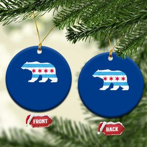 Vintage Chicago Flag Illinois State Bear Lover Ceramic Ornament TS11 1pc Blue Print Your Wear