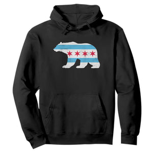 Vintage Chicago Flag Illinois State Bear Lover Hoodie TS11 Black Print Your Wear