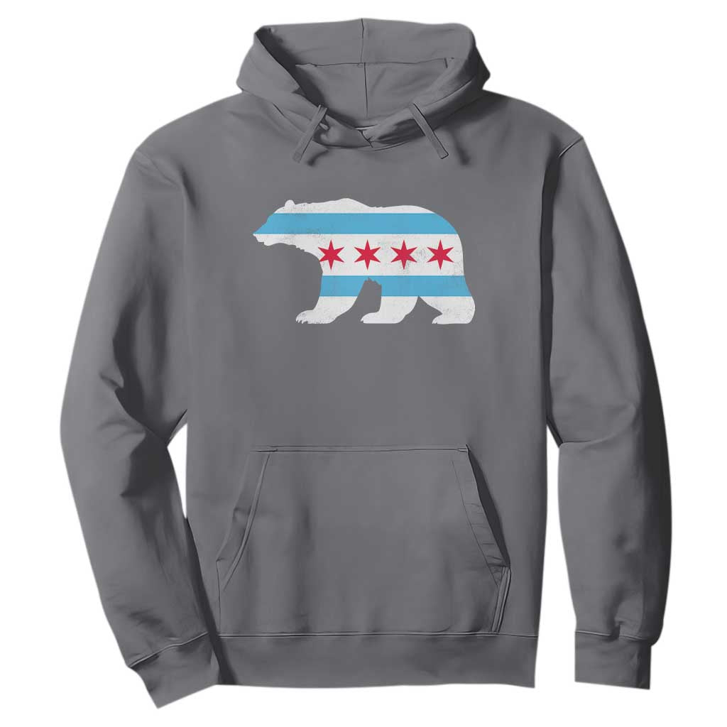 Vintage Chicago Flag Illinois State Bear Lover Hoodie TS11 Charcoal Print Your Wear