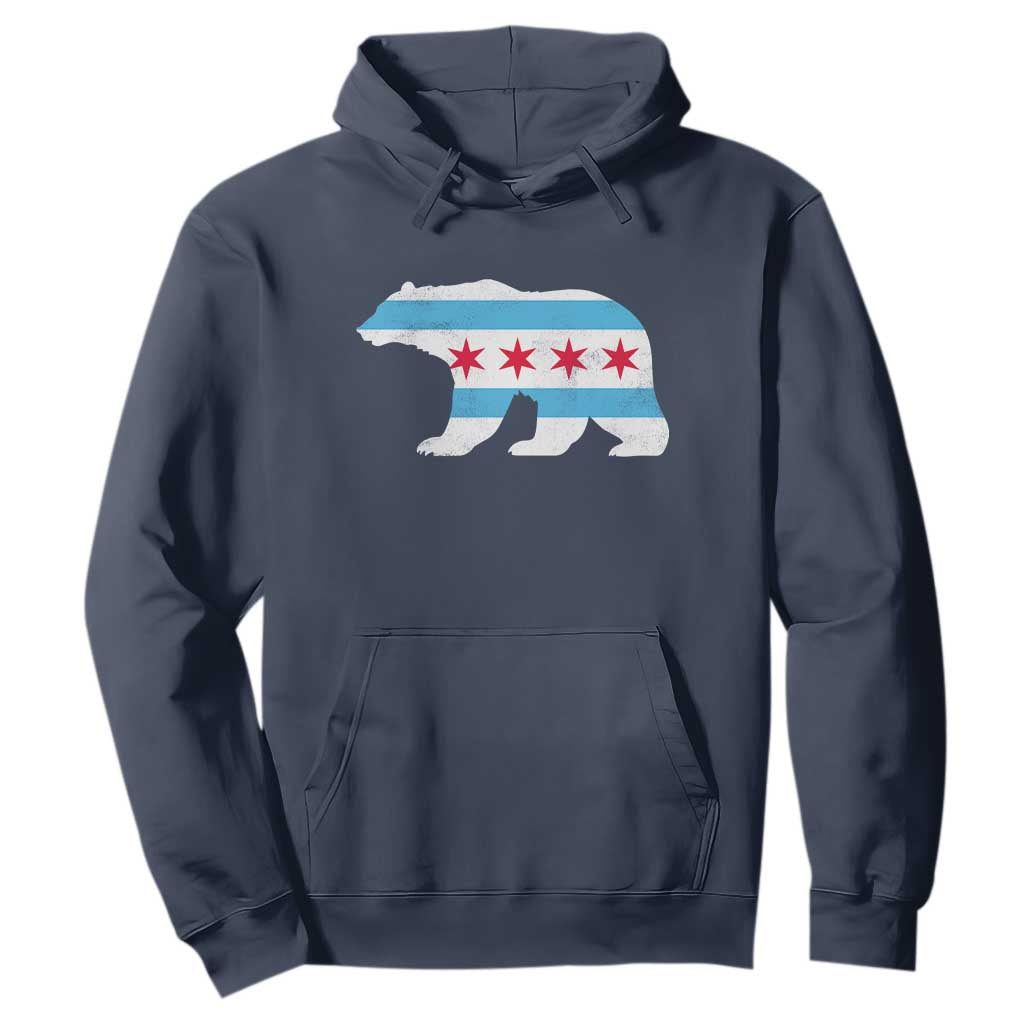 Vintage Chicago Flag Illinois State Bear Lover Hoodie TS11 Navy Print Your Wear