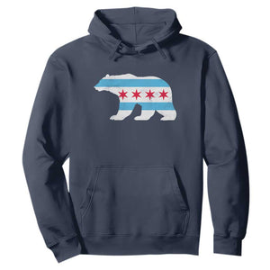 Vintage Chicago Flag Illinois State Bear Lover Hoodie TS11 Navy Print Your Wear