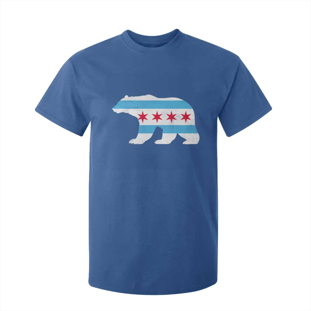 Vintage Chicago Flag Illinois State Bear Lover T Shirt For Kid TS11 Royal Blue Print Your Wear