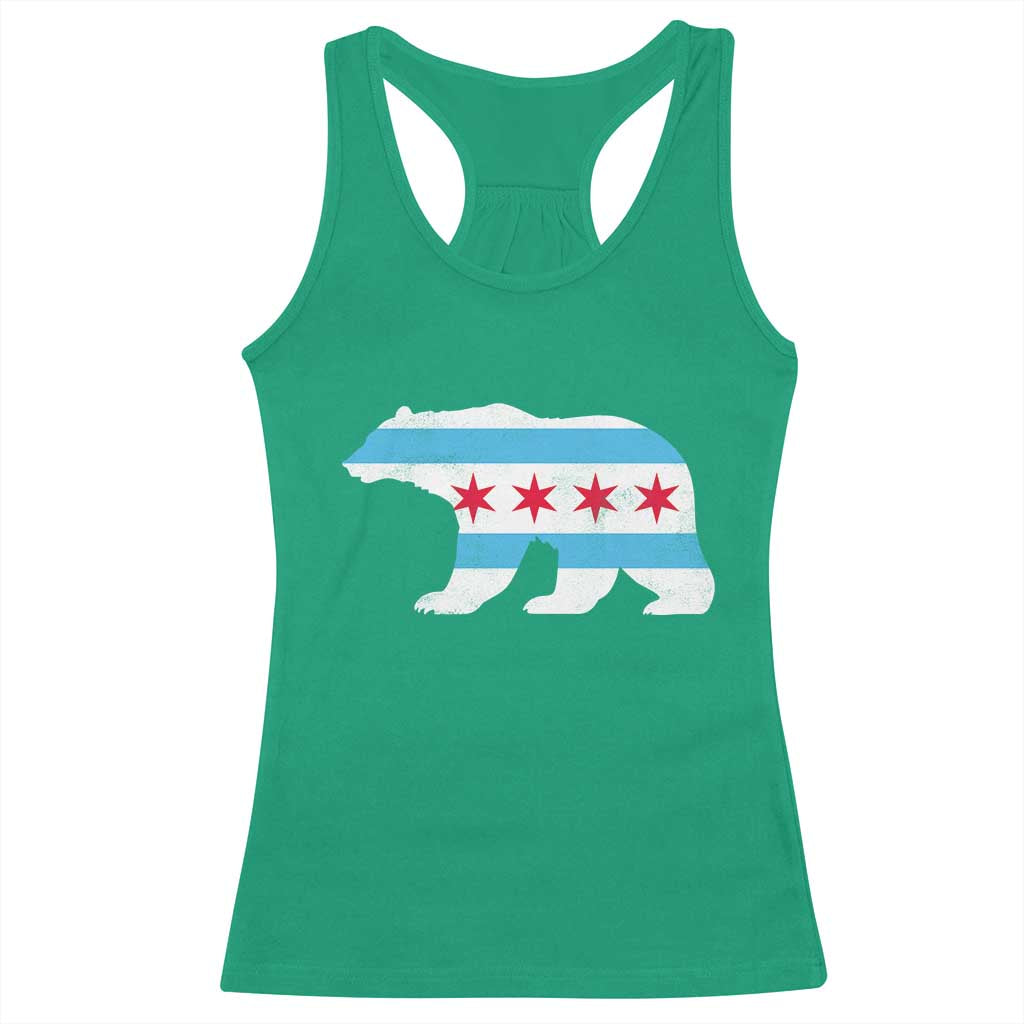 Vintage Chicago Flag Illinois State Bear Lover Racerback Tank Top TS11 Irish Green Print Your Wear
