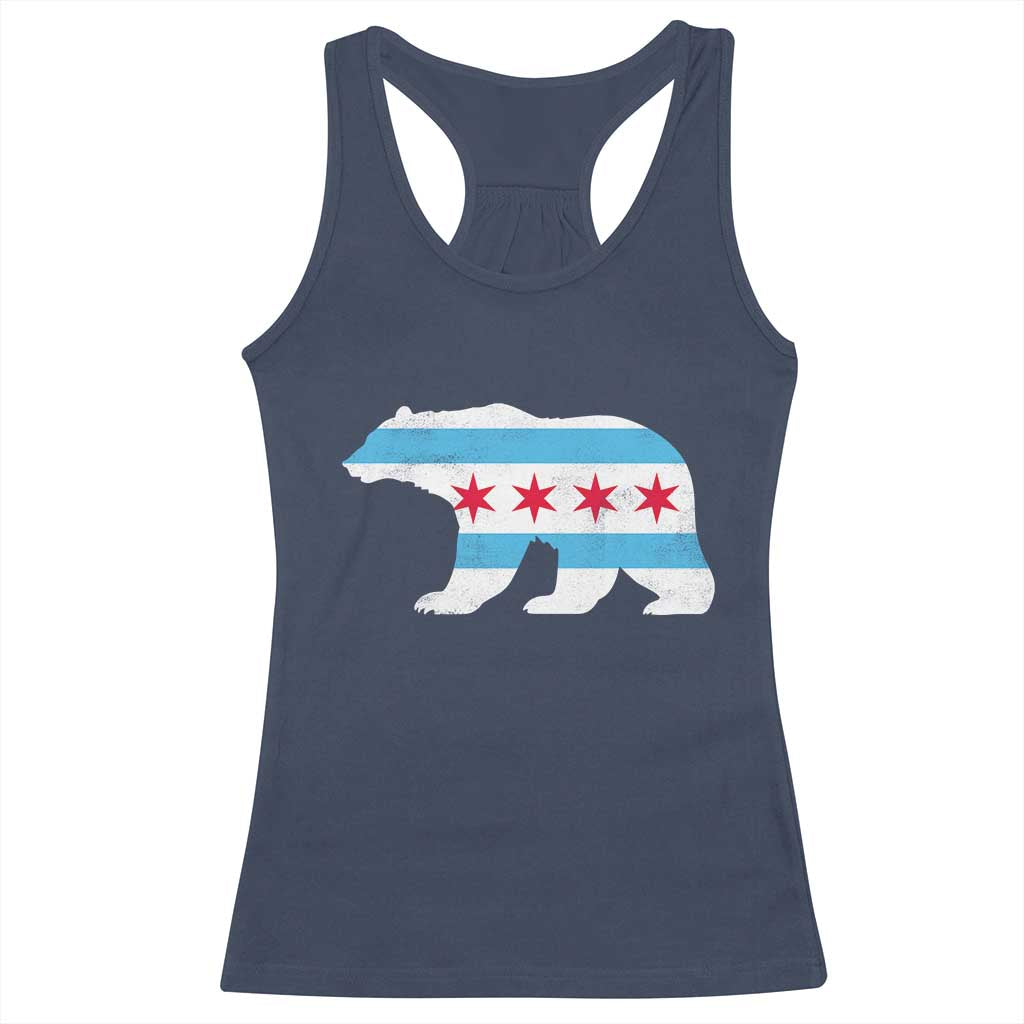 Vintage Chicago Flag Illinois State Bear Lover Racerback Tank Top TS11 Navy Print Your Wear