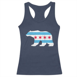 Vintage Chicago Flag Illinois State Bear Lover Racerback Tank Top TS11 Navy Print Your Wear