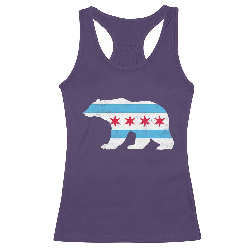 Vintage Chicago Flag Illinois State Bear Lover Racerback Tank Top TS11 Purple Print Your Wear