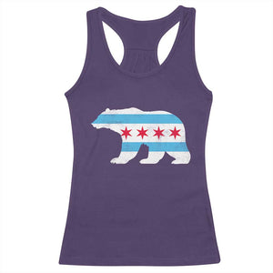 Vintage Chicago Flag Illinois State Bear Lover Racerback Tank Top TS11 Purple Print Your Wear
