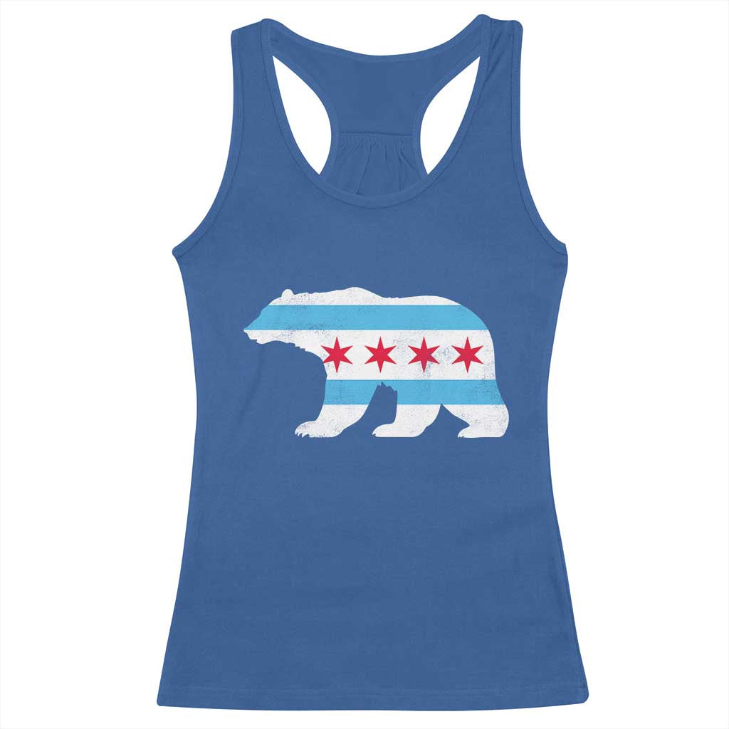 Vintage Chicago Flag Illinois State Bear Lover Racerback Tank Top TS11 Royal Blue Print Your Wear