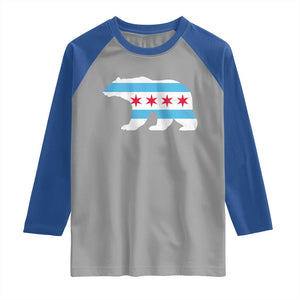 Vintage Chicago Flag Illinois State Bear Lover Raglan Shirt TS11 Sport Gray Royal Print Your Wear