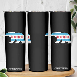 Vintage Chicago Flag Illinois State Bear Lover Skinny Tumbler TS11 Print Your Wear