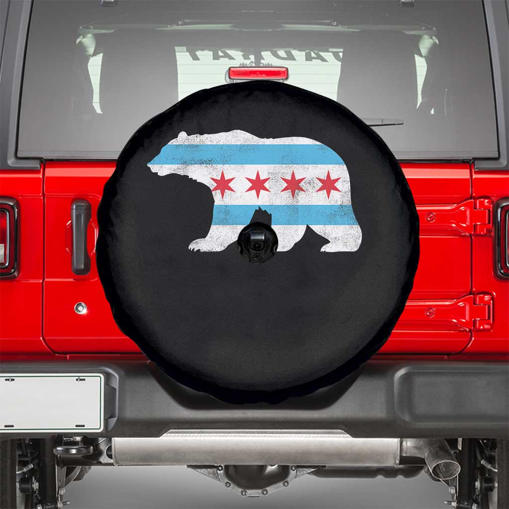 Vintage Chicago Flag Illinois State Bear Lover Spare Tire Cover TS11 Black Print Your Wear