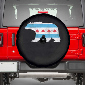Vintage Chicago Flag Illinois State Bear Lover Spare Tire Cover TS11 Black Print Your Wear