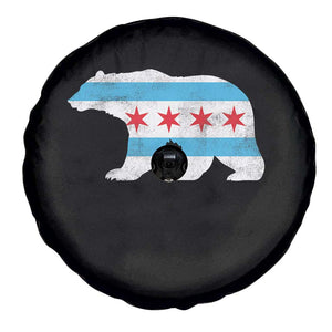 Vintage Chicago Flag Illinois State Bear Lover Spare Tire Cover TS11 Print Your Wear