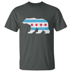 Vintage Chicago Flag Illinois State Bear Lover T Shirt TS11 Dark Heather Print Your Wear