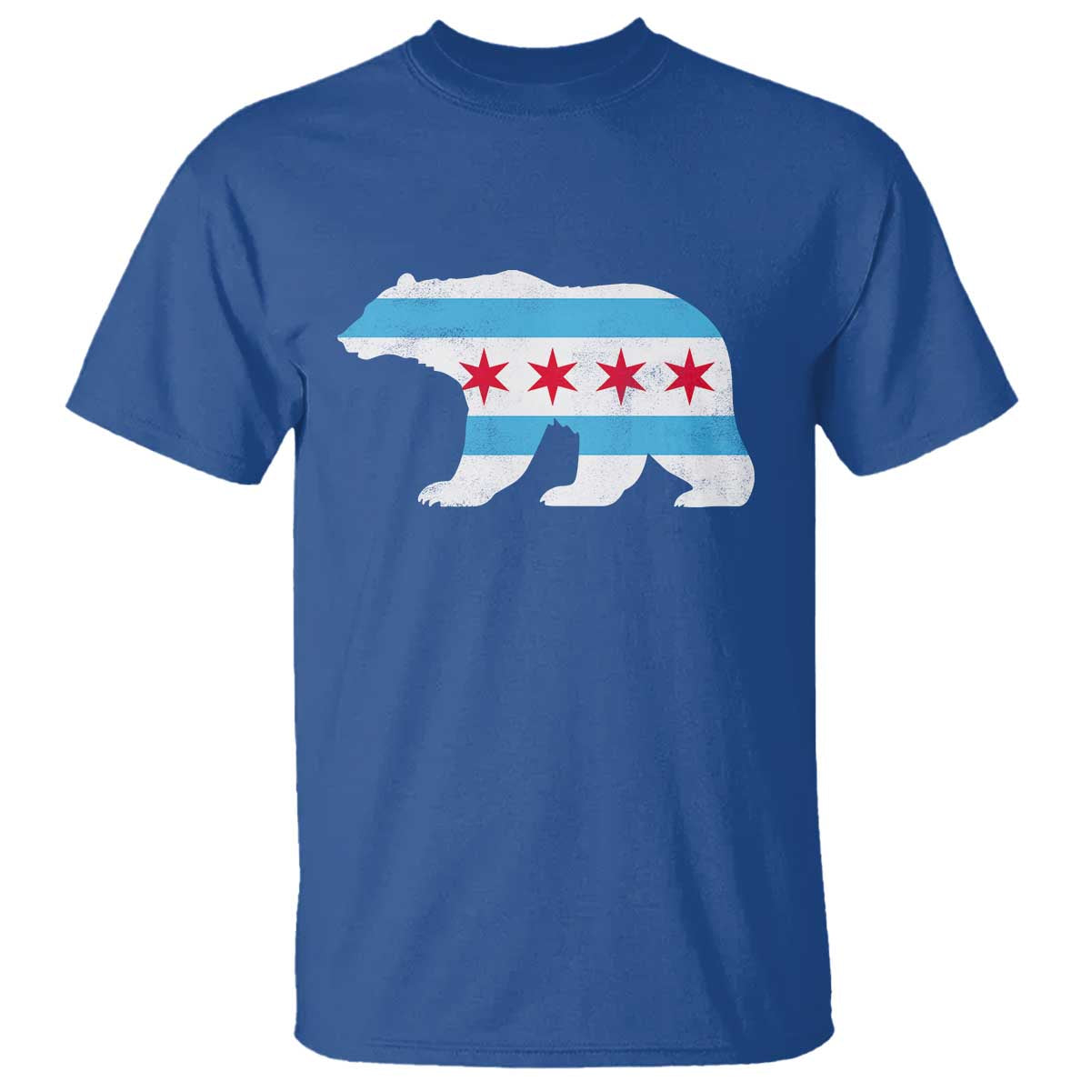 Vintage Chicago Flag Illinois State Bear Lover T Shirt TS11 Royal Blue Print Your Wear