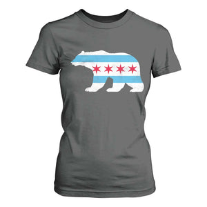 Vintage Chicago Flag Illinois State Bear Lover T Shirt For Women TS11 Dark Heather Print Your Wear