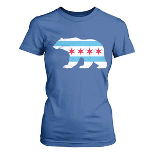 Vintage Chicago Flag Illinois State Bear Lover T Shirt For Women TS11 Royal Blue Print Your Wear
