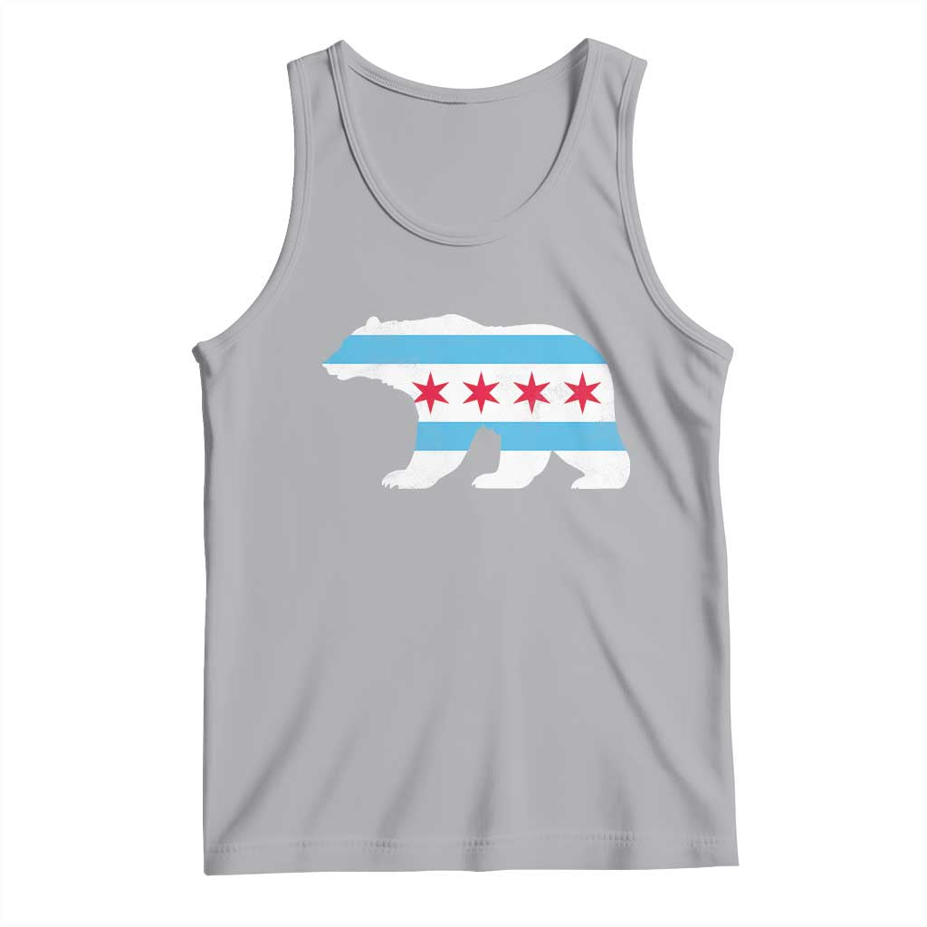 Vintage Chicago Flag Illinois State Bear Lover Tank Top TS11 Athletic Heather Print Your Wear
