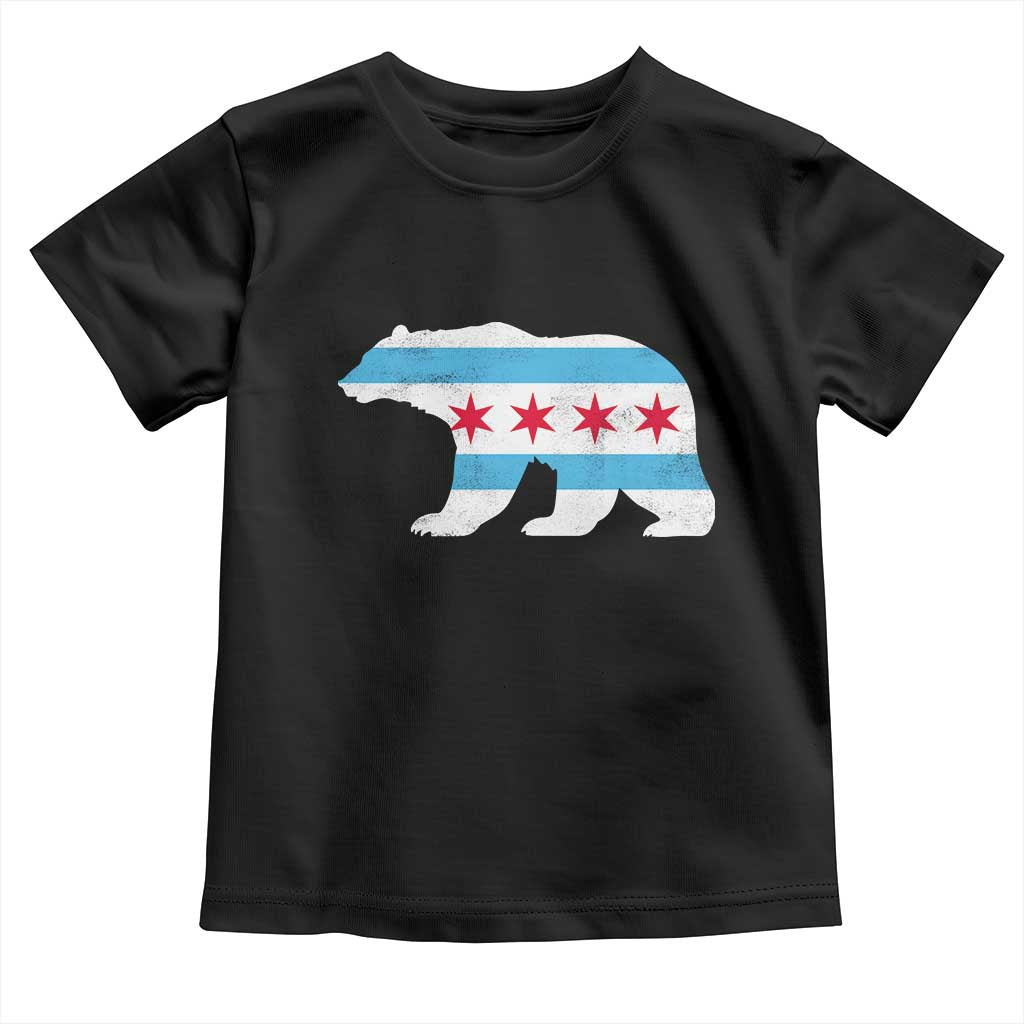 Vintage Chicago Flag Illinois State Bear Lover Toddler T Shirt TS11 Black Print Your Wear