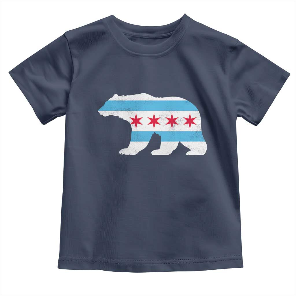 Vintage Chicago Flag Illinois State Bear Lover Toddler T Shirt TS11 Navy Print Your Wear