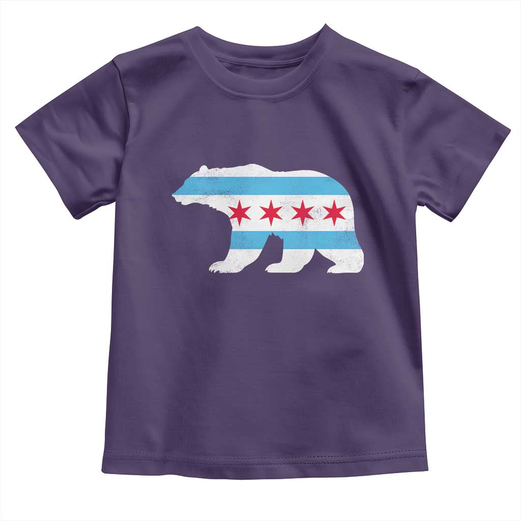 Vintage Chicago Flag Illinois State Bear Lover Toddler T Shirt TS11 Purple Print Your Wear