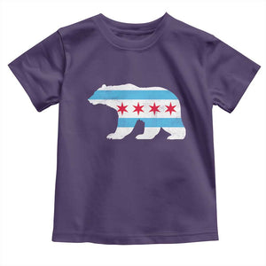 Vintage Chicago Flag Illinois State Bear Lover Toddler T Shirt TS11 Purple Print Your Wear