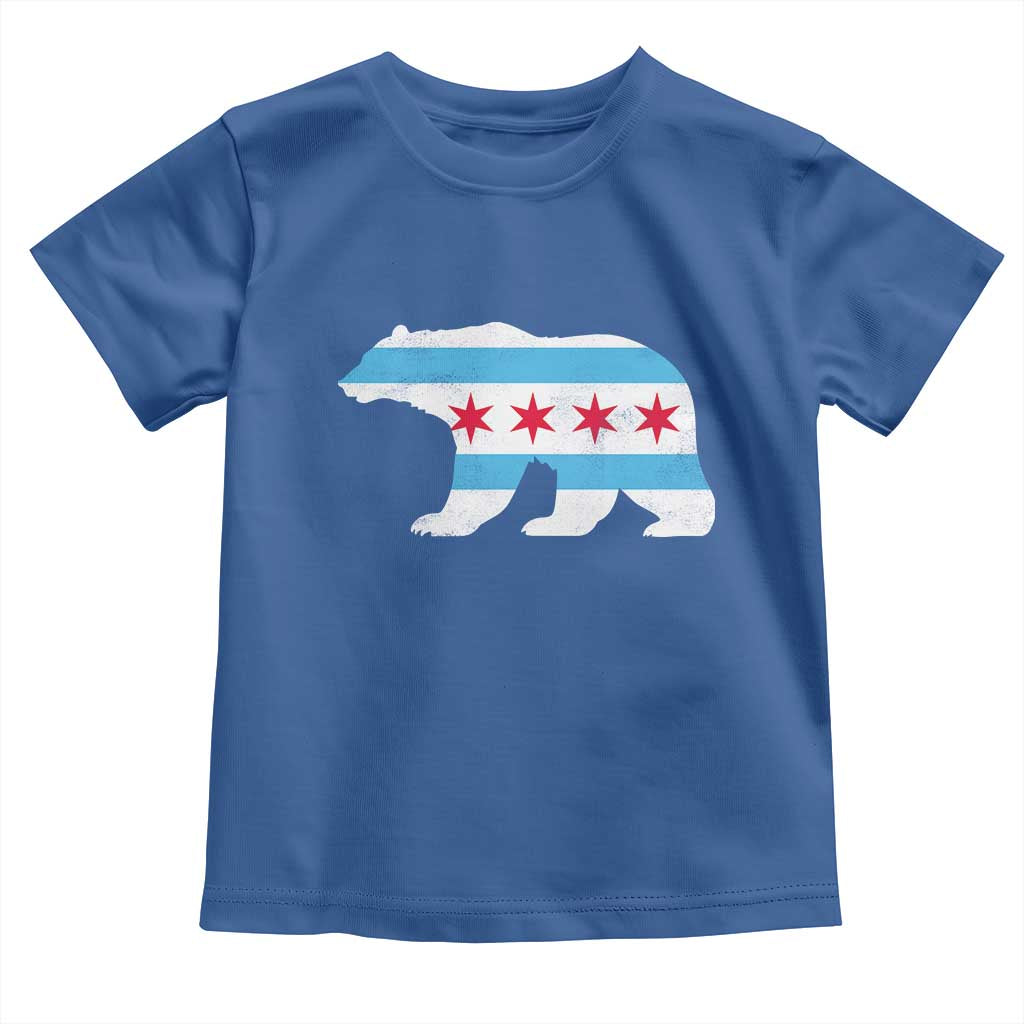 Vintage Chicago Flag Illinois State Bear Lover Toddler T Shirt TS11 Royal Blue Print Your Wear