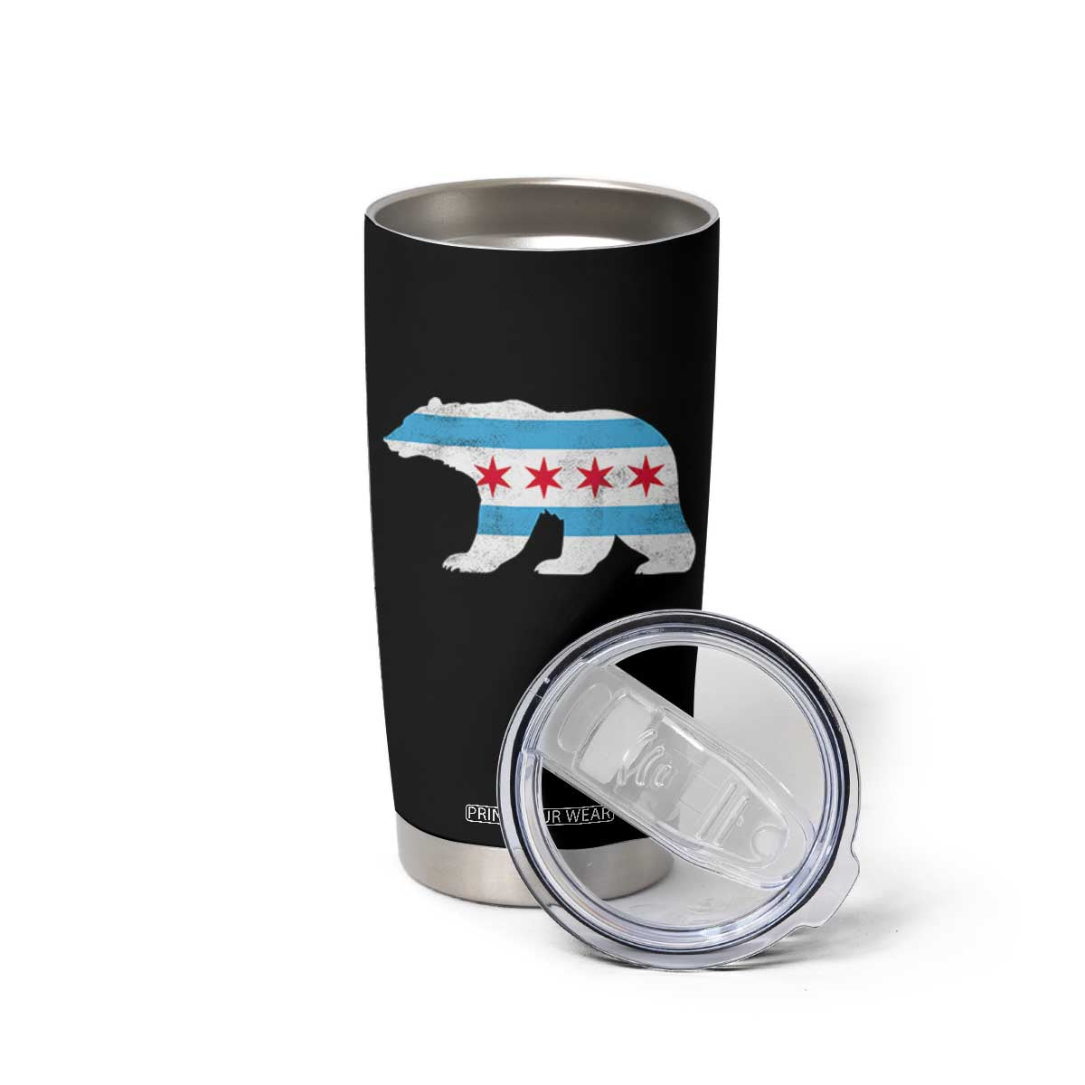 Vintage Chicago Flag Illinois State Bear Lover Tumbler Cup TS11 Print Your Wear