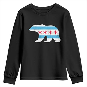 Vintage Chicago Flag Illinois State Bear Lover Youth Sweatshirt TS11 Black Print Your Wear