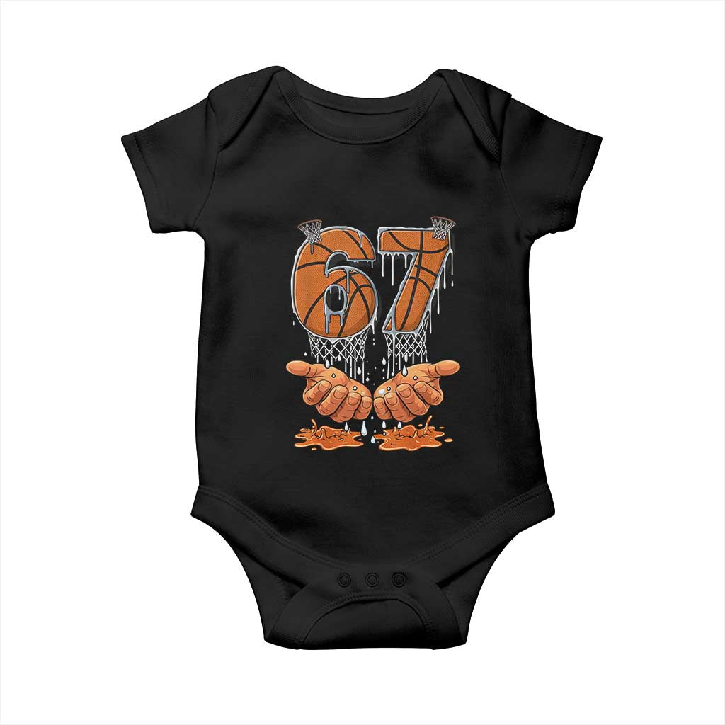 Basketball 67 Six Seven Funny Gen Alpha Meme Drip Baby Onesie TS11 Black Print Your Wear