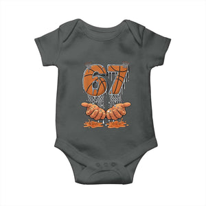 Basketball 67 Six Seven Funny Gen Alpha Meme Drip Baby Onesie TS11 Dark Heather Print Your Wear