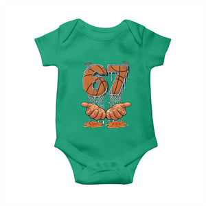 Basketball 67 Six Seven Funny Gen Alpha Meme Drip Baby Onesie TS11 Irish Green Print Your Wear