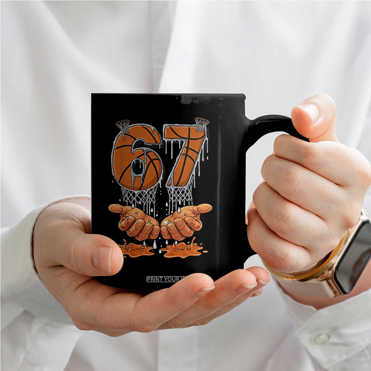 Basketball 67 Six Seven Funny Gen Alpha Meme Drip Coffee Mug TS11 Print Your Wear