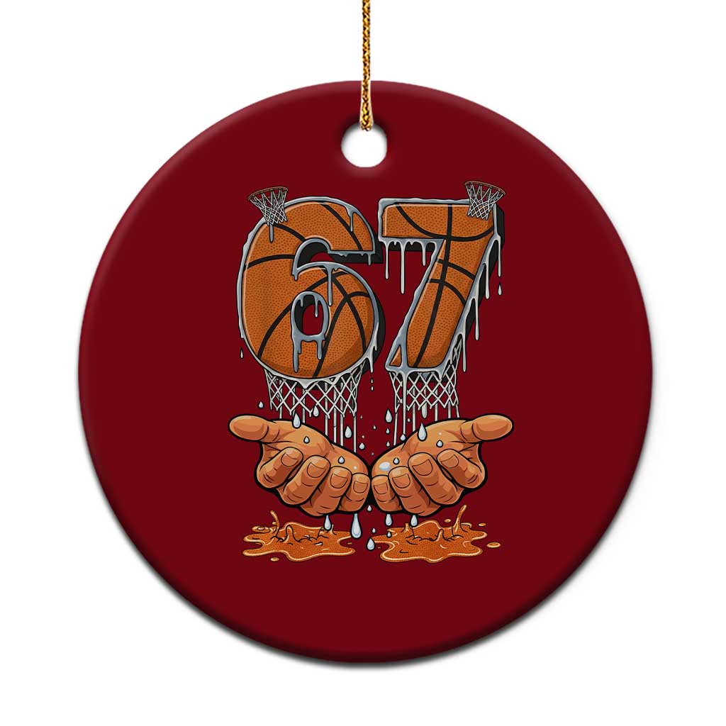 Basketball 67 Six Seven Funny Gen Alpha Meme Drip Ceramic Ornament TS11 1pc Red Print Your Wear