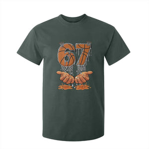 Basketball 67 Six Seven Funny Gen Alpha Meme Drip T Shirt For Kid TS11 Dark Forest Green Print Your Wear