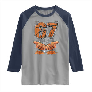 Basketball 67 Six Seven Funny Gen Alpha Meme Drip Raglan Shirt TS11 Sport Gray Navy Print Your Wear