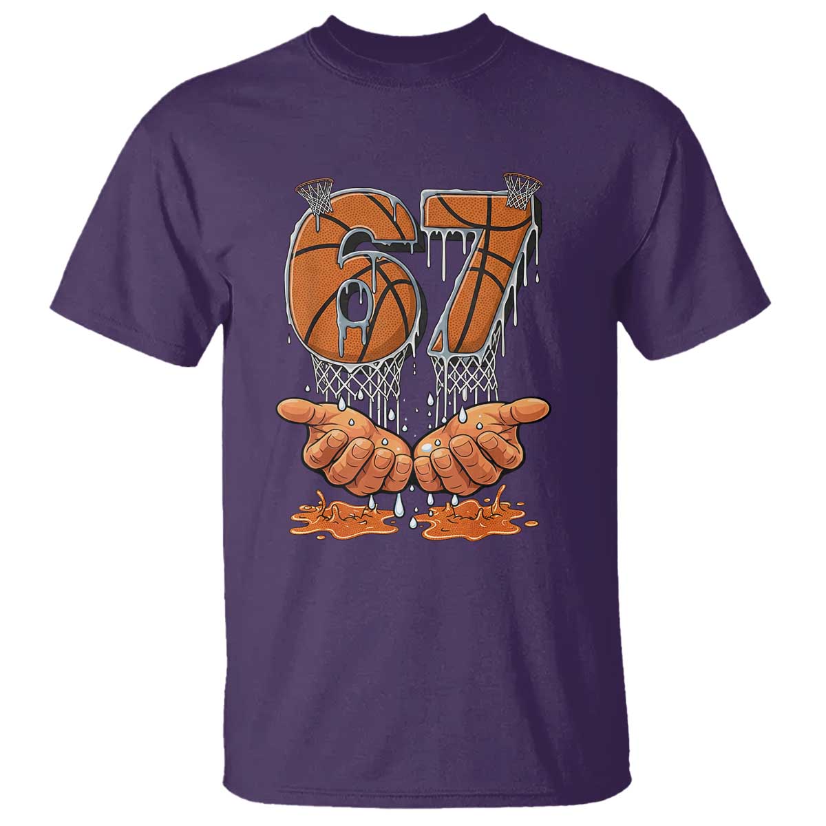 Basketball 67 Six Seven Funny Gen Alpha Meme Drip T Shirt TS11 Purple Print Your Wear