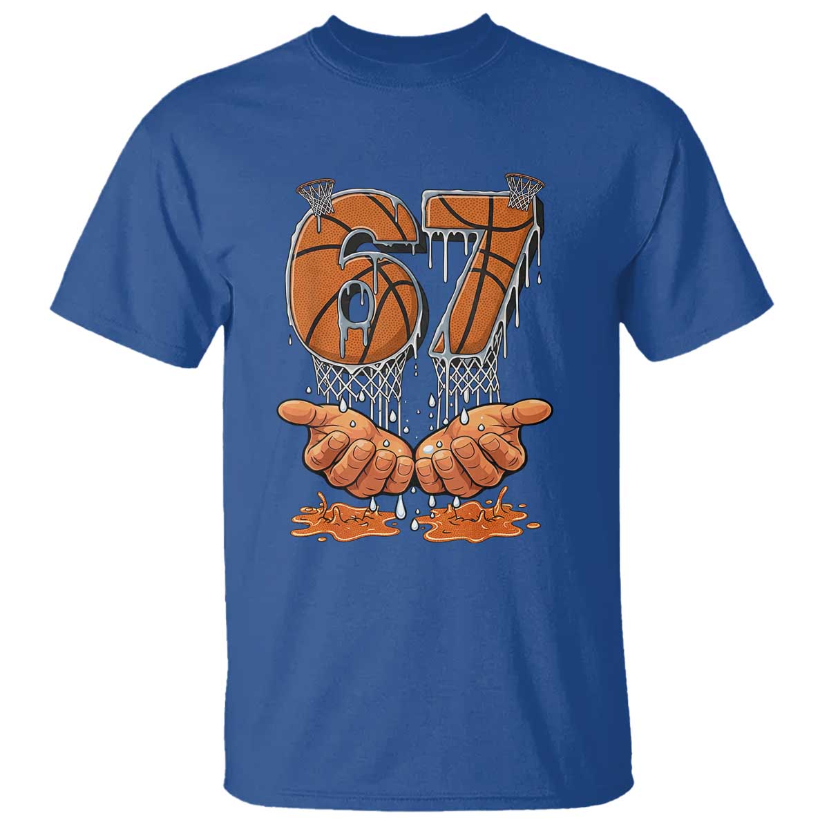 Basketball 67 Six Seven Funny Gen Alpha Meme Drip T Shirt TS11 Royal Blue Print Your Wear
