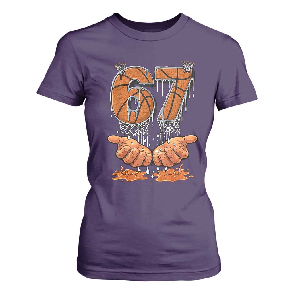 Basketball 67 Six Seven Funny Gen Alpha Meme Drip T Shirt For Women TS11 Purple Print Your Wear
