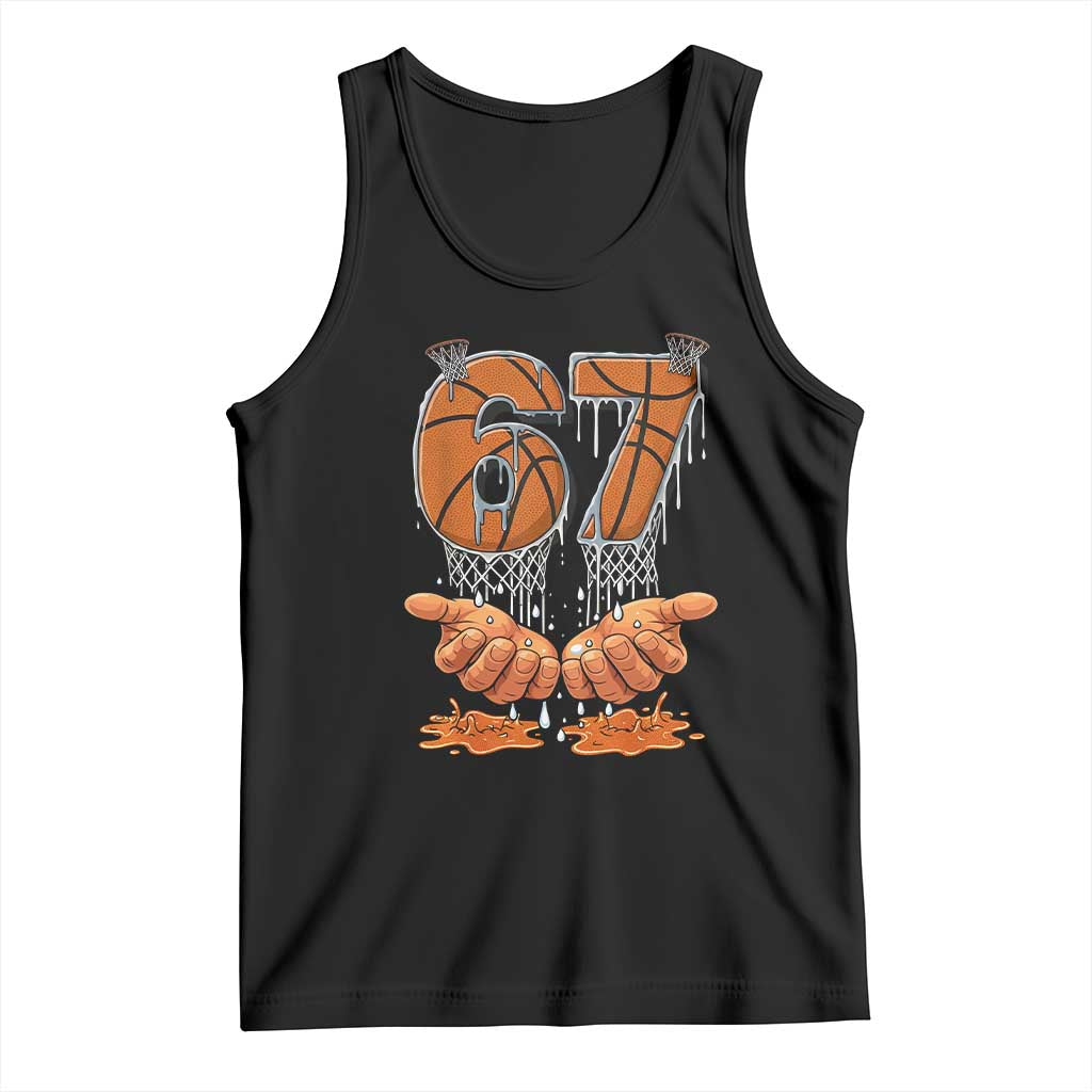 Basketball 67 Six Seven Funny Gen Alpha Meme Drip Tank Top TS11 Black Print Your Wear
